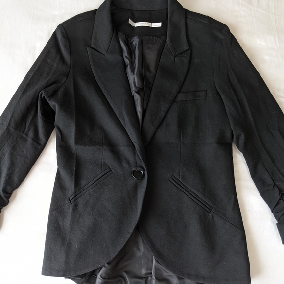 Gibson Black Blazer Jacket Flared Back Cinched Sleeves Women's Size Small - Picture 8 of 8